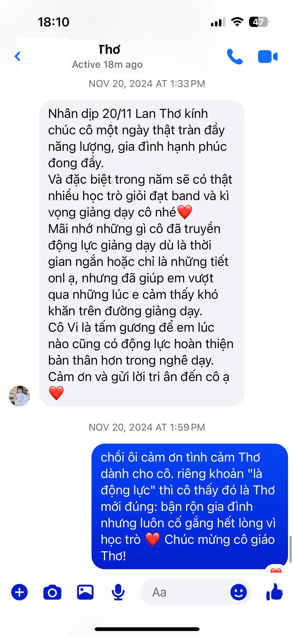 Thơ, Nhắn tin 20/11