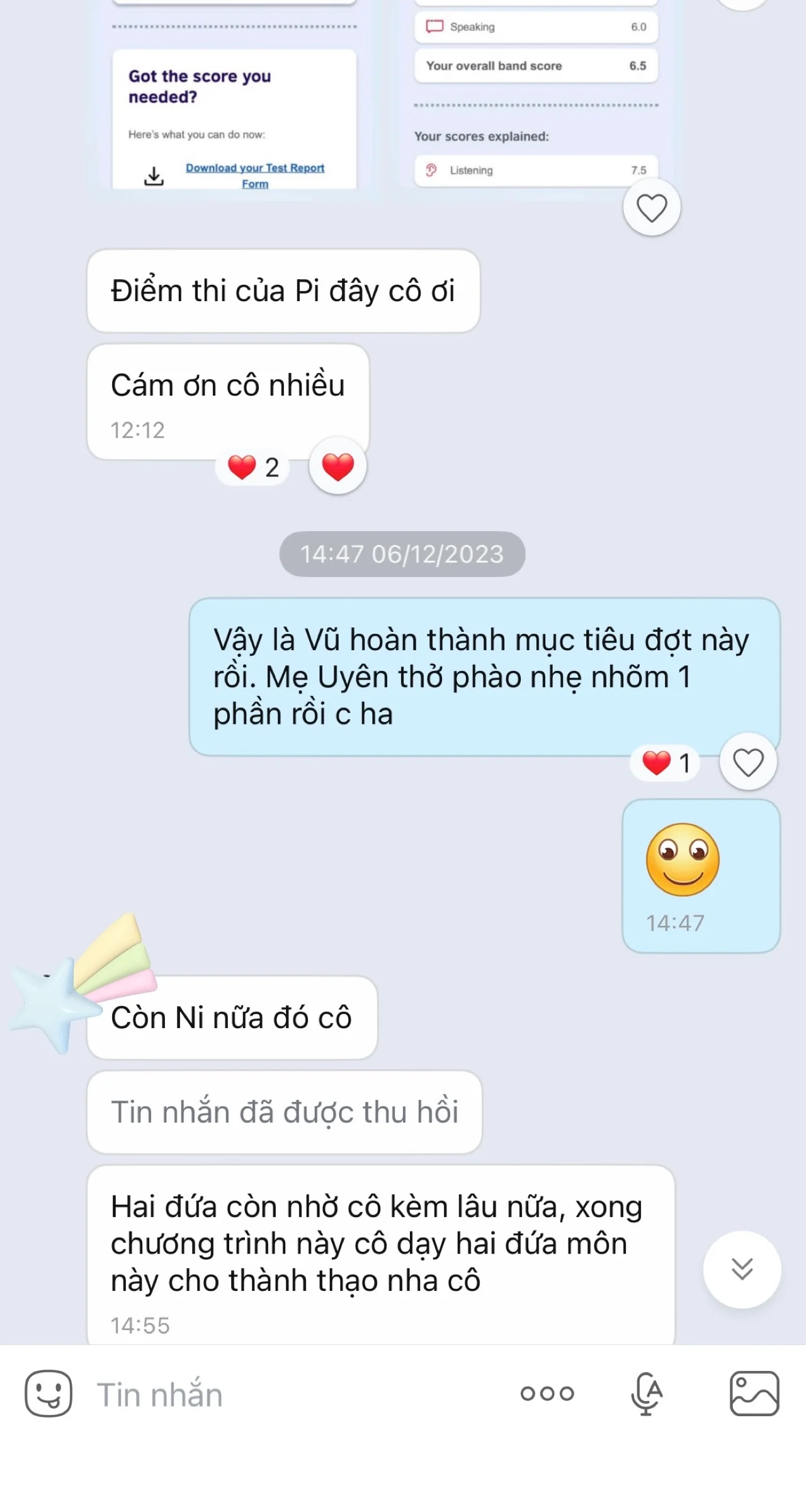 Vũ báo kết quả, Vũ hoàn thành mục tiêu