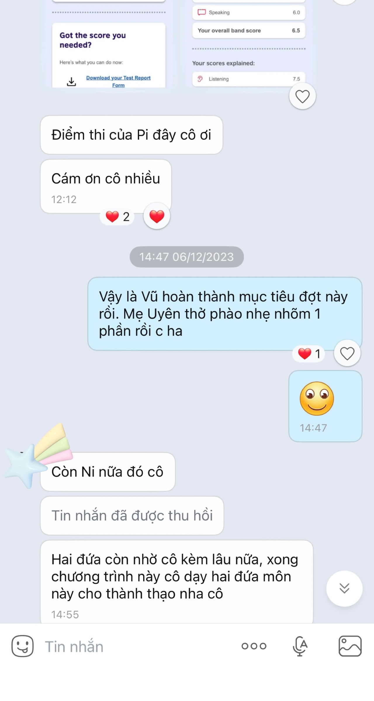 Vũ báo kết quả, Vũ hoàn thành mục tiêu