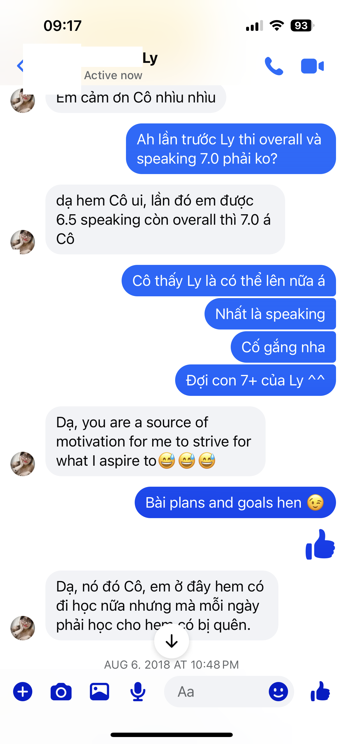 Ly cảm ơn cô Ái Vi sau đợt 1